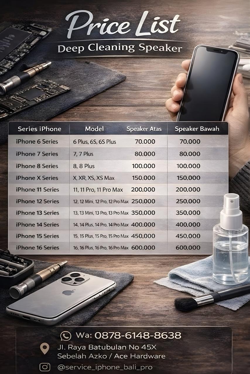 Price List Deep Cleaning Speaker