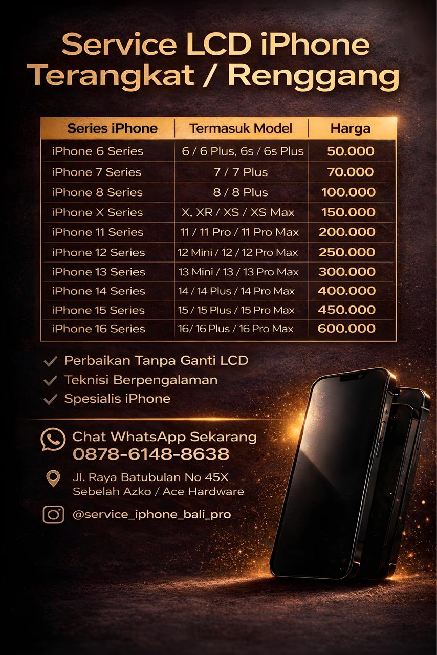 Service LCD iPhone Terangkat